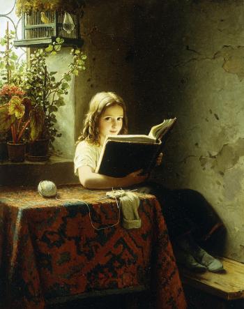 a-girl-reading-johann-georg-meyer